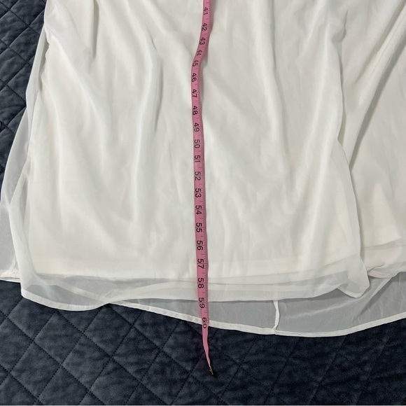 Club L London Maxi Dress Women Size 2 lace Crochet V Neck white Gown Asos b3 - Picture 10 of 14